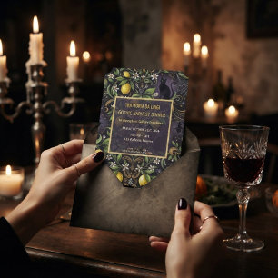 Convite de Jantar de Halloween Botânico Gótico