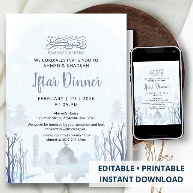 Convite de Jantar de Iftar do Ramadan de Inverno M (Criador carregado)