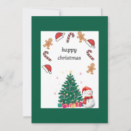 Convite de Jantar de Natal com Folhagem Elegante,