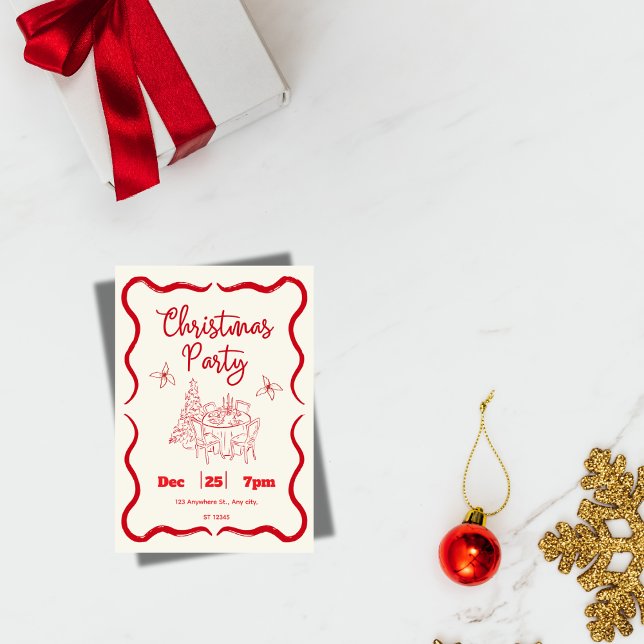 Convite de Jantar de Natal Elegante (Criador carregado)