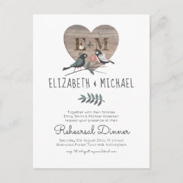 Convite de Jantar de Rehearsal de Casamento Flores