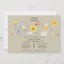 Convite de jantar para casamento de primavera com