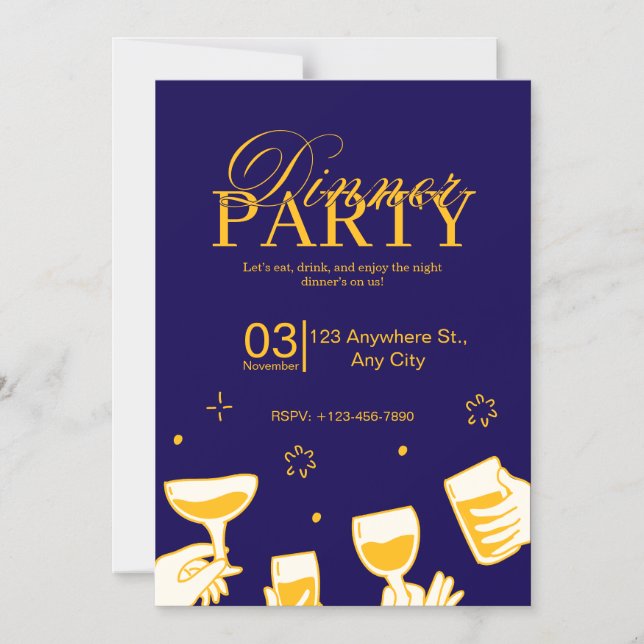 Convite de Jantar Personalizável (Frente)
