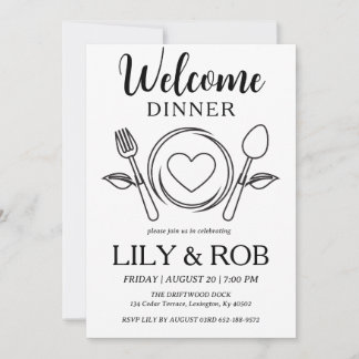 convite de janto de boas-vindas