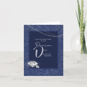 Convite de jeans e diamantes