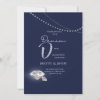 Convite de jeans e diamantes