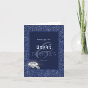 Convite de jeans e diamantes
