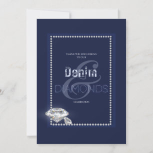 Convite de jeans e diamantes