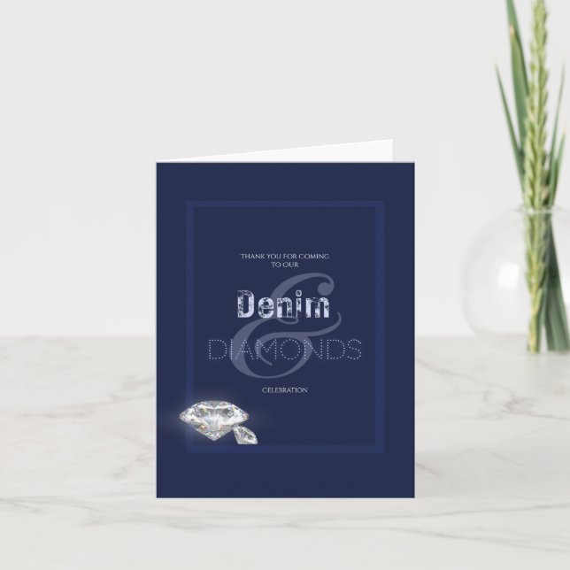 Convite de jeans e diamantes (Frente)