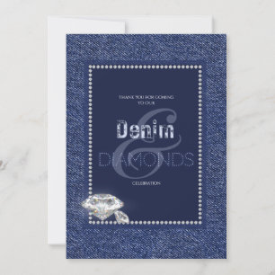 Convite de jeans e diamantes