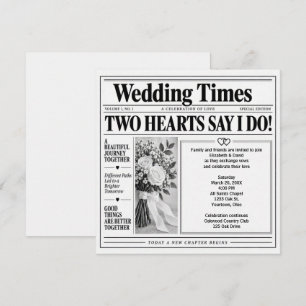 Convite de Jornal de Casamento