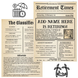 Convite de Jornal “Retirement Times” Vintage