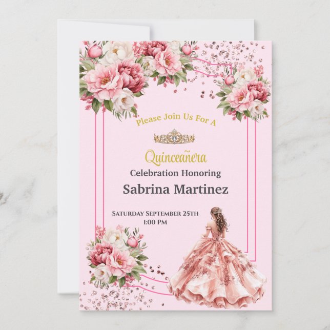 Convite de La Quinceanera (Frente)