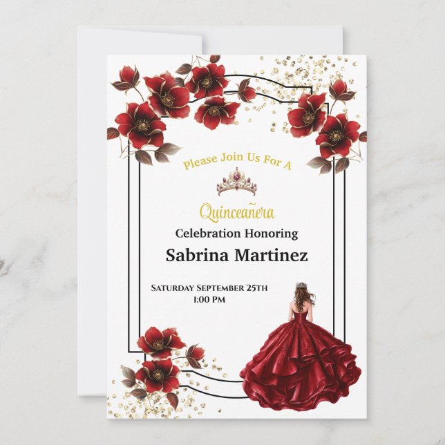 Convite de La Quinceanera (Frente)