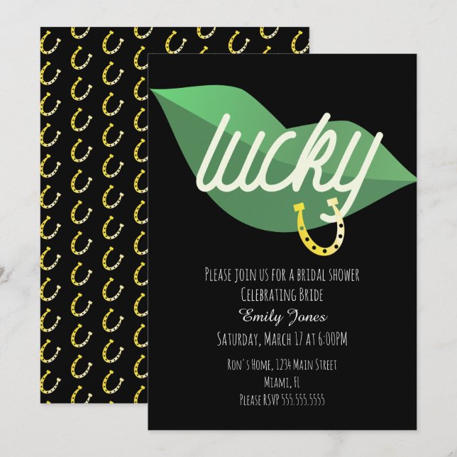 Convite de Lábios para Chuveiro de Noiva do Dia de (Frente/Verso)