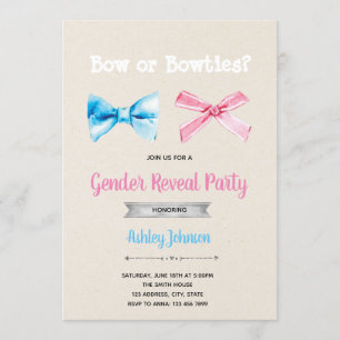 Convite de laços ou gravatas borboleta