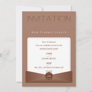 Convite de Lançamento de Novo Produto Marrom Elega