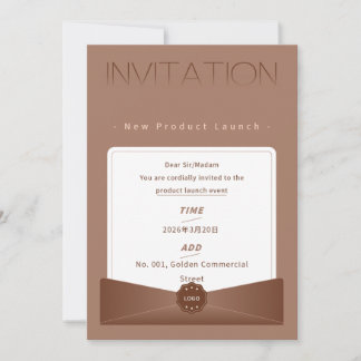Convite de Lançamento de Novo Produto Marrom Elega