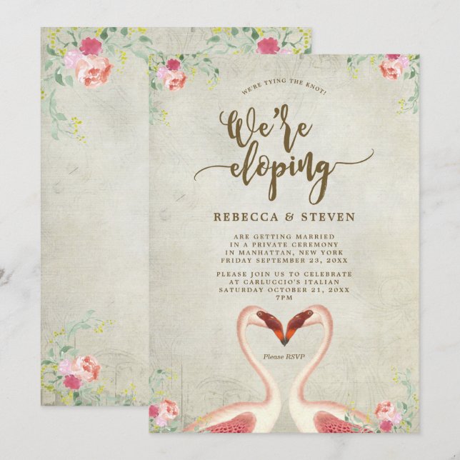 convite de lançamento do flamingo casando (Frente/Verso)