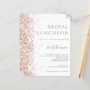 Convite de Lanche de Noiva com Brilho em Dourado R