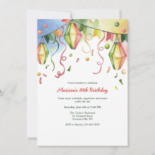 Convite de Lanternas de Papel