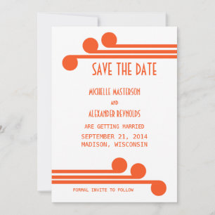 Convite de Lembrete de Data de Laranja Simples e C