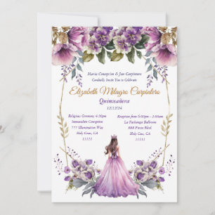 Convite de Lilás Quinceañera