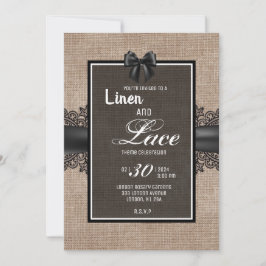 Convite de linho e renda