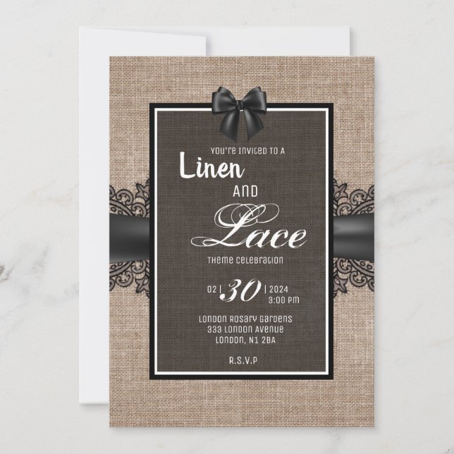 Convite de linho e renda (Frente)
