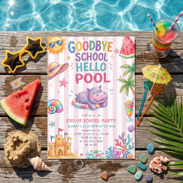 Convite de Listras de Férias de Piscina Olá