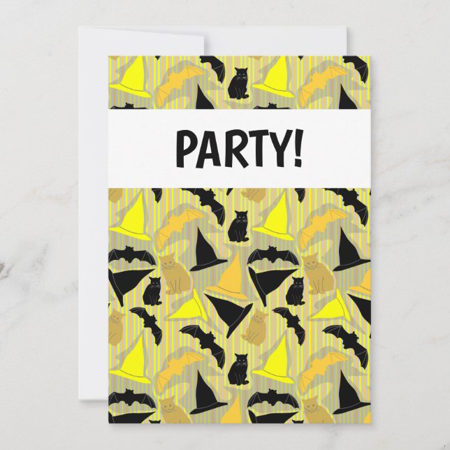 Convite de Listras de Halloween Mágico (Frente)