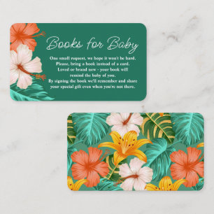 Convite de Livro de Bebê Floral Tropical Havaiano 