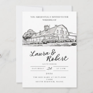 Convite de Local Personalizado para o Red Barn em
