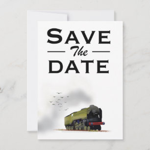 Convite de Locomotiva vintage Salve a Data