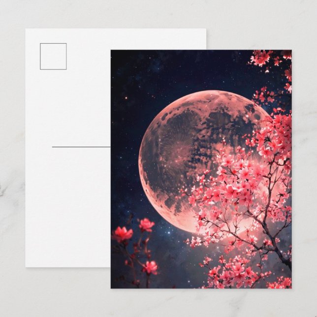 Convite de Lua Cheia e Flores de Cerejeira – Elega (Frente/Verso)