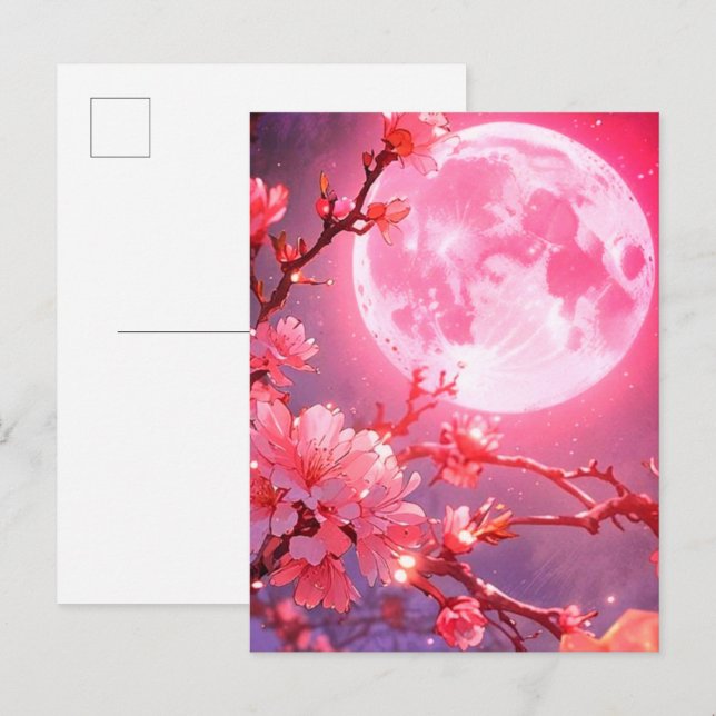 Convite de Lua Cheia e Flores de Cerejeira – Elega (Frente/Verso)