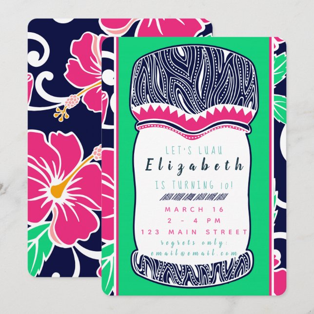 Convite de Luau (Frente/Verso)