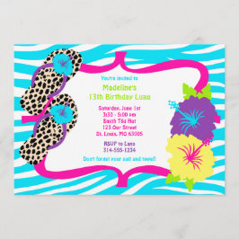 Convite de Luau da festa de aniversário
