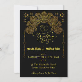 Convite de luxo com ornamento Dourado islâmico
