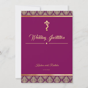 Convite de luxo étnico para casamento hindu indian