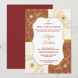 Convite de luxo étnico para casamento hindu indian