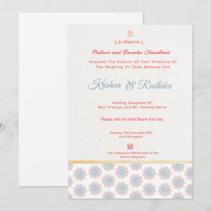 Convite de luxo étnico para casamento hindu indian