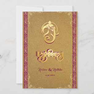 Convite de luxo hindu Ganesha para casamento india