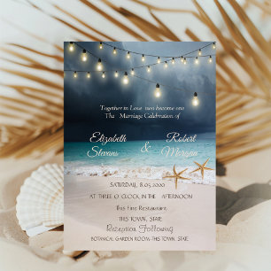 Convite de Luzes de Corda Seastars para Casamento 