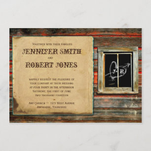 Convite de madeira do casamento da janela do