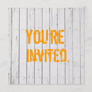 Convite de madeira pintado branco do casamento da