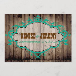 Convite de madeira rústico do casamento