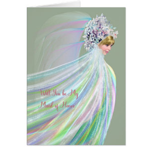Convite de madrinha de casamento com Fantasy Bride
