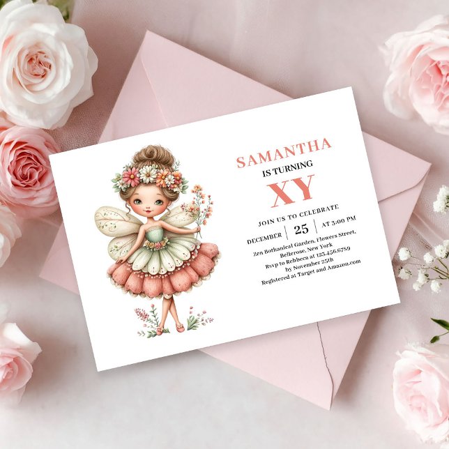 Convite de magia rosa suave para 2º aniversário da (Fairy Girl 2nd Birthday Blush Pink Magic invitation)