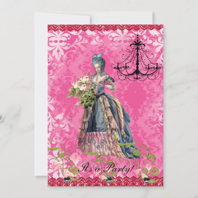 Convite de Marie do rosa quente (Frente)